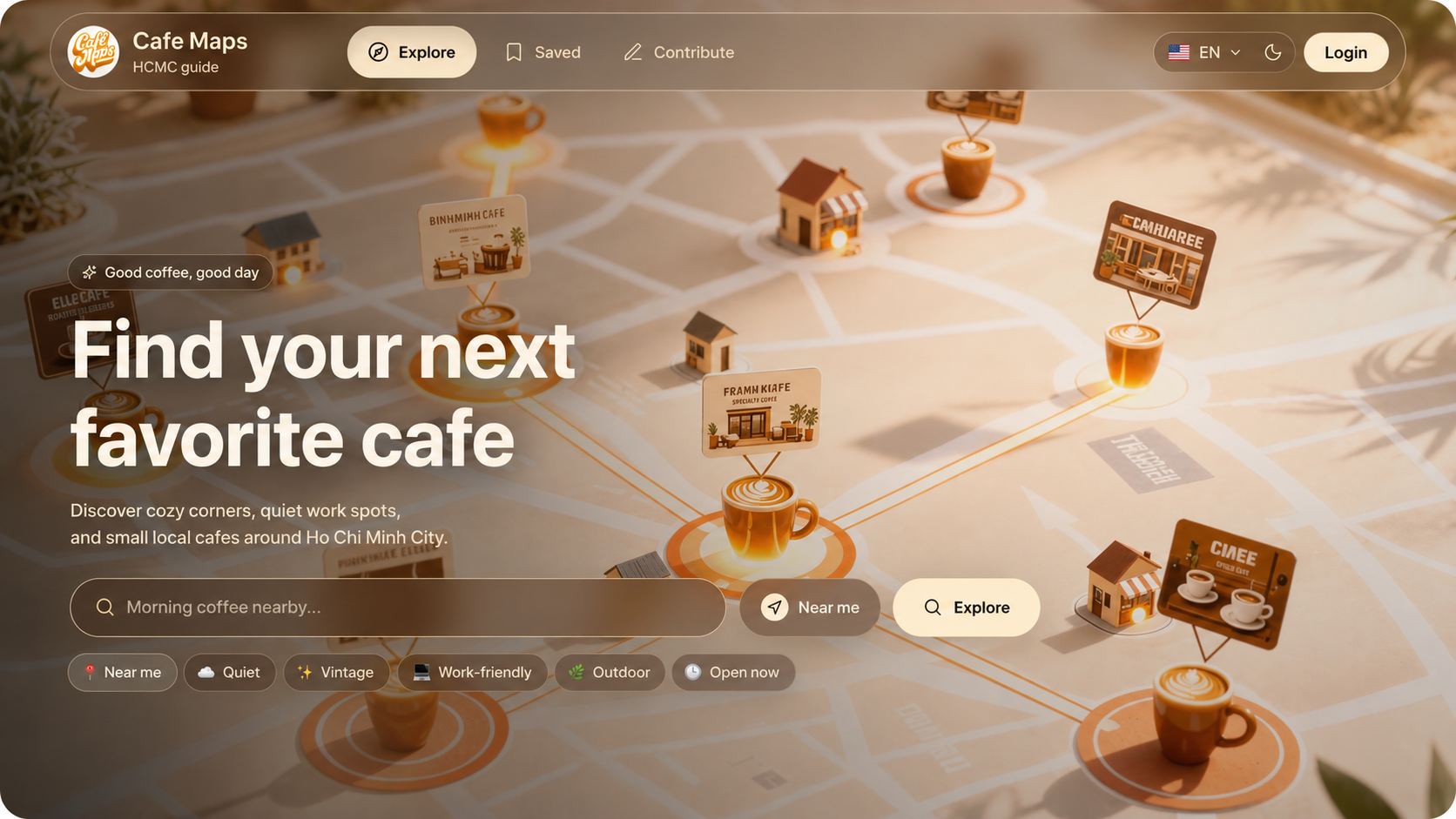 CafeMaps interface preview